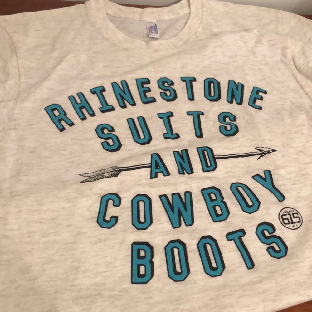 Project 615 tee. Medium. Rhinestone suits/cowboy boots